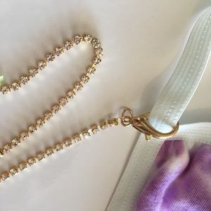 Rhinestone gold Chain mask chain